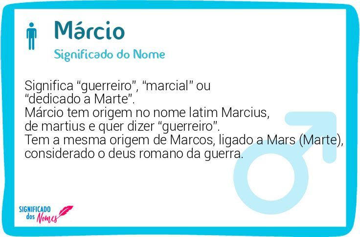 Significado do nome Márcio - Dicionário de Nomes Próprios