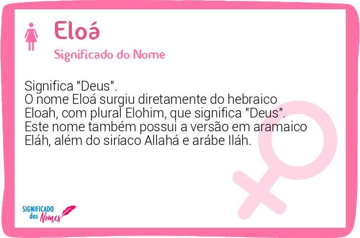 Significado do Nome Eloah  Significados dos nomes, Nomes