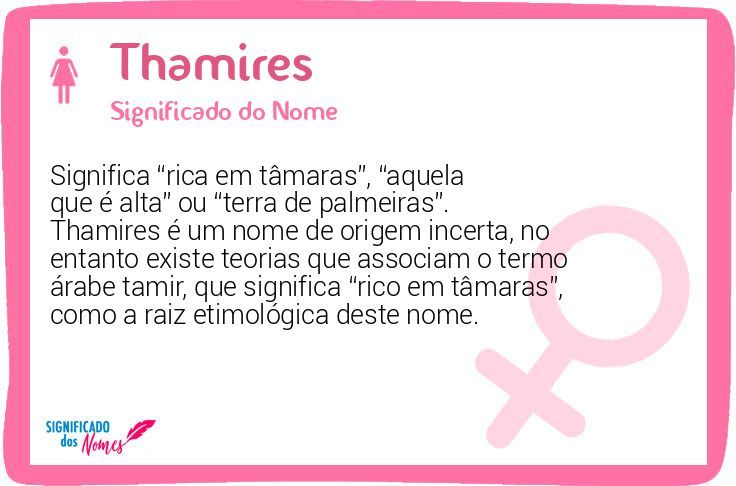 Significado do nome Thamilles