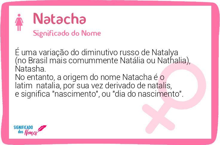Significado do Nome Natacha - Significado dos Nomes