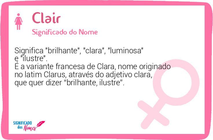 Significado do nome Claire - Nome Perfeito